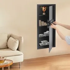 Fireproof Hidden Lock Wall Safe With Keys Cash Jewelry Superior Home Security