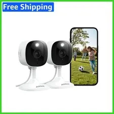 Waterproof Indoor/Outdoor Cameras - 2-Pack with Two-Way Talk Functionality