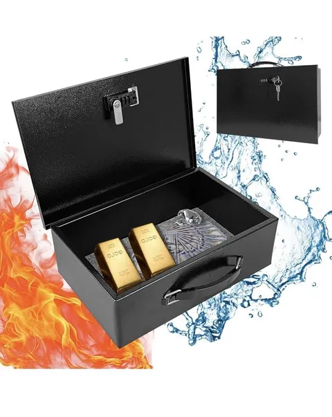 YIYITOOLS Fireproof Lock Box for Documents, Fire Resistant Safe Fire Safe Box