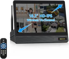 (10CH All in One Monitor) Home Security Cameras Wireless Outdoor Security Camera