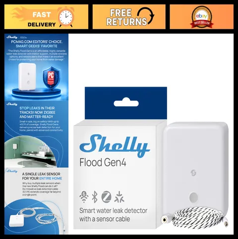 Smart Flood Sensor - WiFi, Bluetooth, Zigbee, Matter, Leak Detection, Alexa, Goo