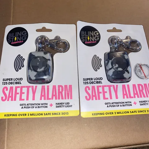 2- BLING STING Safety Alarm - Super Loud 125 Decibel - Black Grey Camo NEW