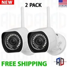 (2-Pack) Wireless Outdoor Security Camera Night Vision with Wifi Cloud Service