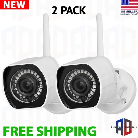 (2-Pack) Wireless Outdoor Security Camera Night Vision with Wifi Cloud Service