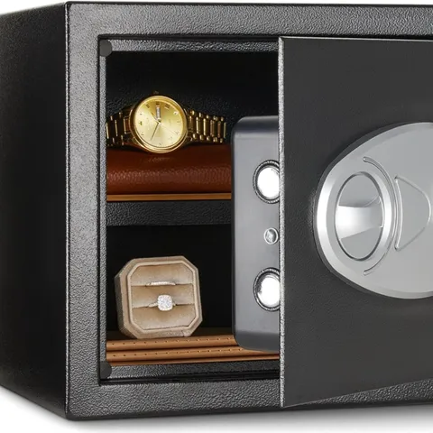 Steel Security Safe And Lock Box With Electronic Keypad, Secure Documents