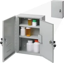 2-Door Narcotics Cabinet Double Door & Dual Key Lock Steel Cabinet Safe Storage