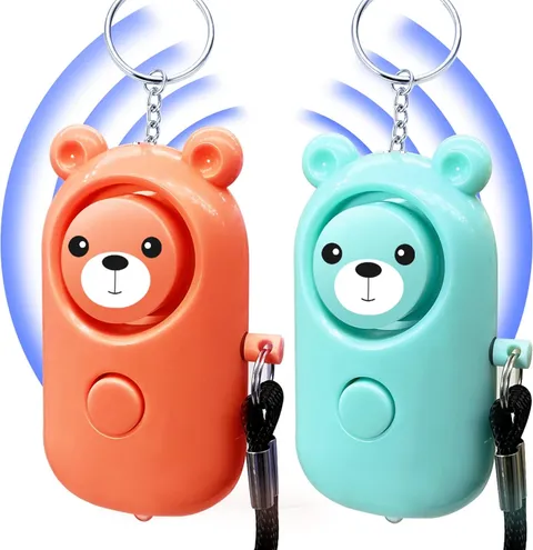 Personal Alarm 130Db Loud Safe Sound Siren, 2 Pack Self Defense Security with LE