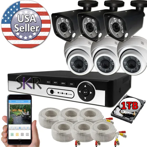 Sikker Standalone 6 Channel DVR 1080P Camera Security System with 1TB Hard drive