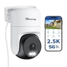 VIMTAG Pan/Tilt Outdoor Security White&Black-4MP-1Pack, White&Black,4MP,1Pack