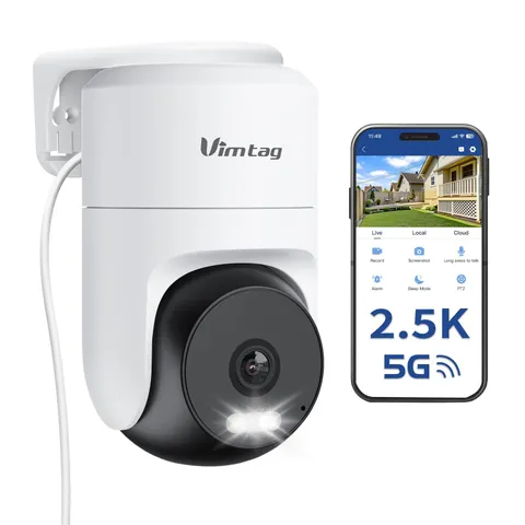 VIMTAG Pan/Tilt Outdoor Security White&Black-4MP-1Pack, White&Black,4MP,1Pack