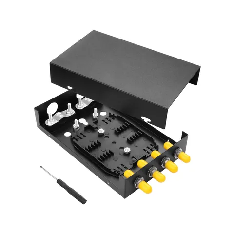 PNGKNYOCN 4 Ports Fiber Optical Terminal Junction Box,ST Wall Mount Black