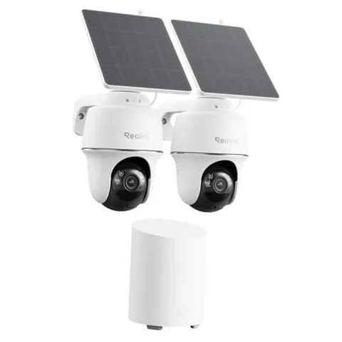 5MP Solar Security Cameras Wireless Outdoor, 360° Pan Tilt Auto 2-Cam Kit