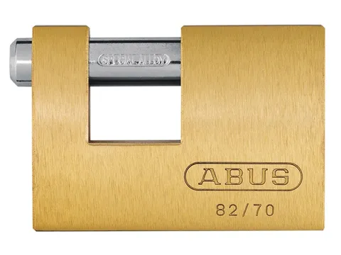 ABUS Mechanical 82/70mm Monoblock Brass Shutter Padlock ABU8270