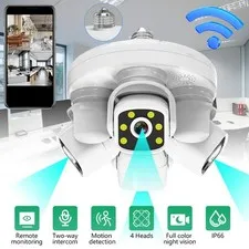 4 Lens E27 WiFi IP Camera 1080P Wireless Outdoor CCTV PTZ Home Security IR Cam