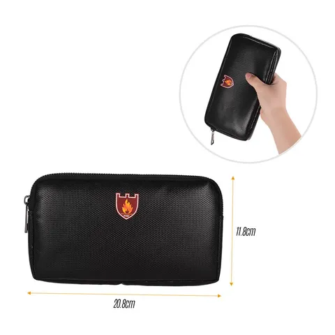 Portable Safe Organizer Fireproof Bag Water Resistant Carrying Box Silicone CAD