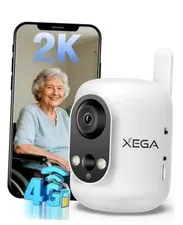 4G LTE Cellular Security Camera Indoor Wireless, 2K No WiFi Camera for White