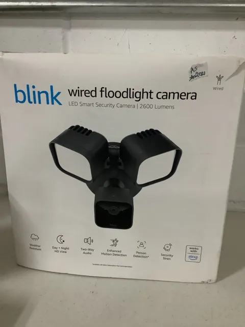 Blink Wired Floodlight Camera Smart Security Camera 2600 Lumens HD Live View