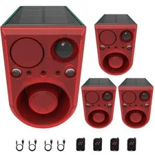Solar Motion Sensor Alarm: Solar Motion Detector 129db Super Loud Speaker, Ul...