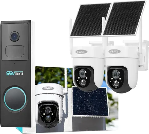 Vicohome 2K AI Solar Security Camera & Video Doorbell Outdoor, Battery Powered C