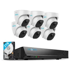 8MP 4K Outdoor Poe Security Camera System,6Pcs Person/Vehicle/Pet Detection Smar