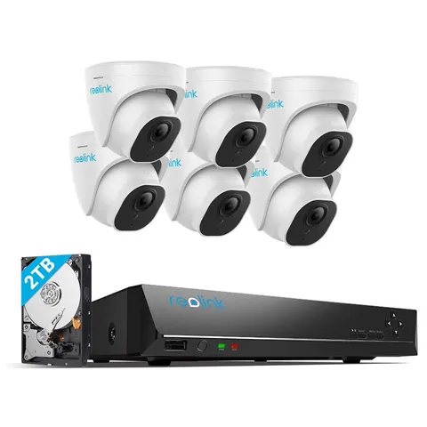 8MP 4K Outdoor Poe Security Camera System,6Pcs Person/Vehicle/Pet Detection Smar
