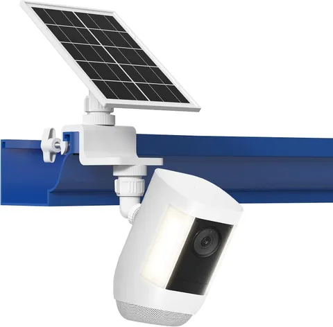7W Solar Panel with Gutter Mount for Ring Cameras,Stick Up Cam, Stick Up Cam Pro