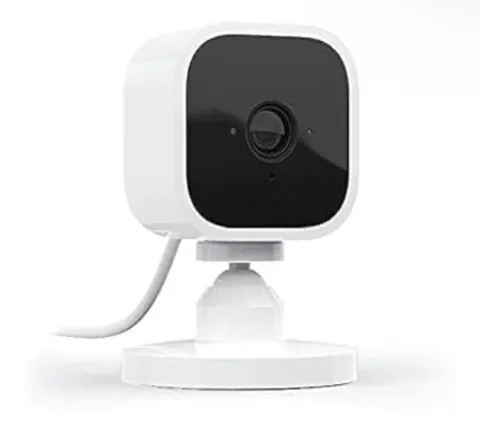 Blink Mini Compact indoor plug-in smart security camera 1080p HD, New