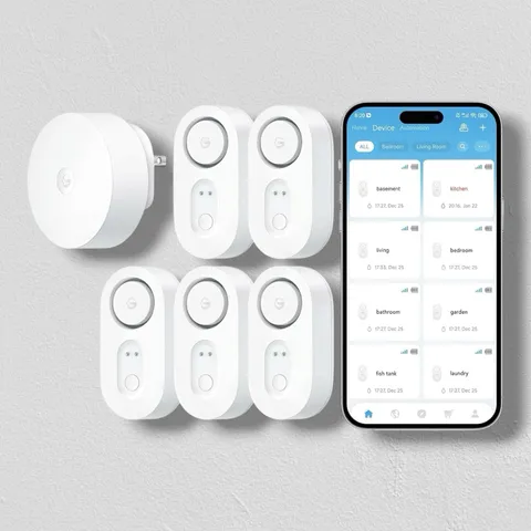 GoveeLife Upgraded Smart Water Leak Detector 1s w/ 1804ft Ultra-Long Range, Wifi