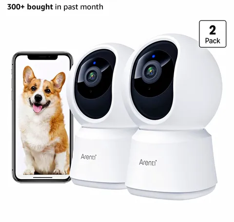 Arenti P2Q 4MP 2.5K WiFi 6 Indoor Cam 2-Pack Night Vision 2-Way Audio