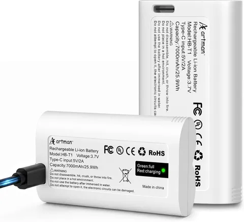 A Artman 2 Pack 7000mAh Removable Battery for Wyze Battery Cam Pro/Wyze