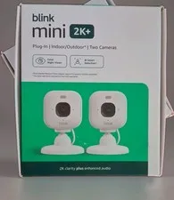 Blink Mini 2K+ 2 Pack 2560x1440 Wi-Fi Indoor/Outdoor Plug-In Night Vision