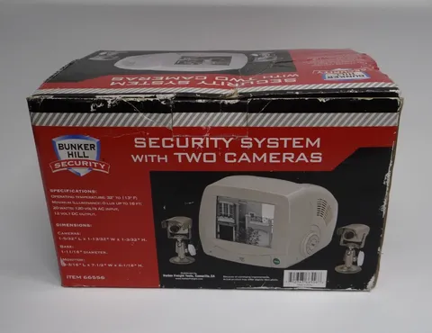 NEW Bunker Hill Security #66556 Security System Black/White Monitor 2 Cameras