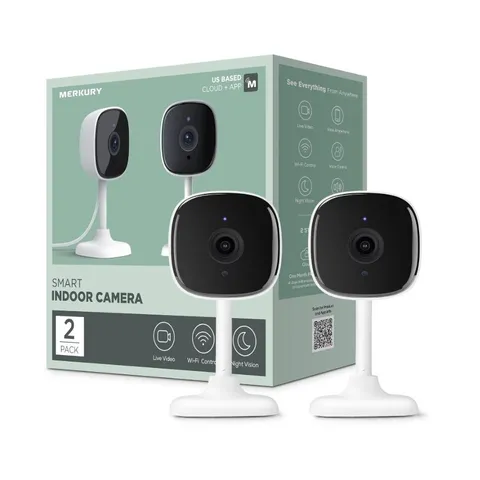 UNTESTED 6-PACK - Merkury Smart 1080P Smart Indoor Security Camera Voice Control