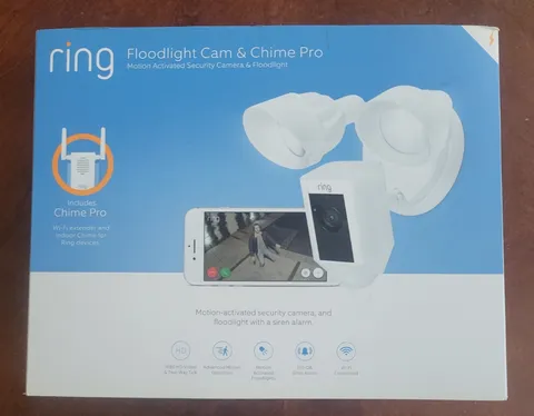 Ring Floodlight Cam and Chime Pro White Motion Activated Security Camera New