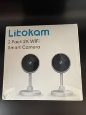 Litokam 2K WiFi Smart Camera 2-Pack Indoor Home Security LF-C1t Alexa New Sealed