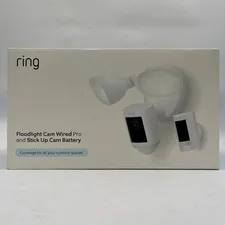 New Ring Floodlight Cam Wired Pro and Stick Up Cam Battery Home Security System