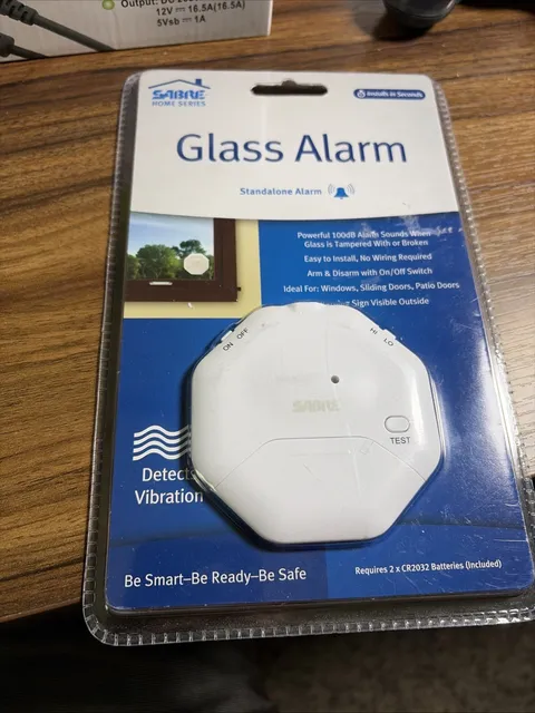 SABRE HS-GA Wireless Window Glass Break & Vibration Detector Alarm with Security
