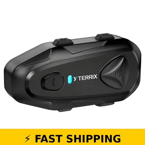 YTerrix Q4 Motorcycle Bluetooth Headset, 1500m Intercom for 4 Riders