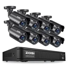 ZOSI H.265+ 8CH HD 5MP-Lite DVR 1080P Outdoor Home Security Camera CCTV System