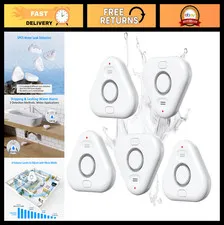 5 Pack Water Leak Detectors - Adjustable Audio Alarm 0-120dB, IP66 Sensor for Ho