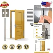 Certified Frustration-Free Door Armor Mini - Steel Kick-Proof Security Solution