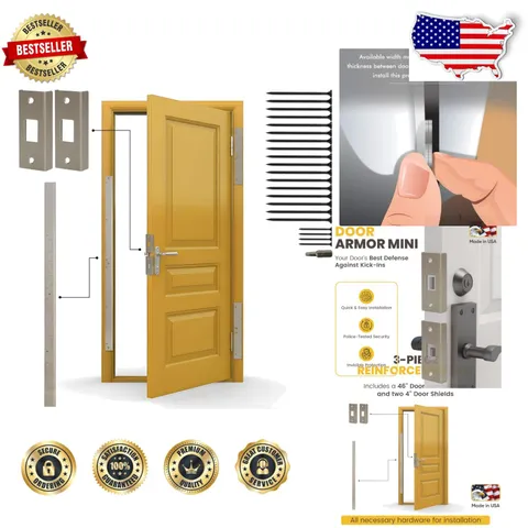 Certified Frustration-Free Door Armor Mini - Steel Kick-Proof Security Solution