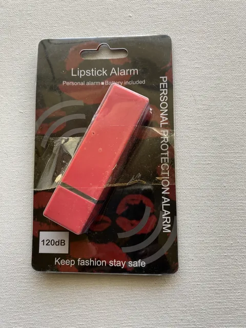 Pink Lipstick Alarm Emergency Panic Self Defense Safety Protection Covert Loud