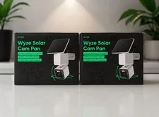 Solar Pan Cam 2-Pack, Solar Outdoor Home Security Camera, with 2K HD Color Night