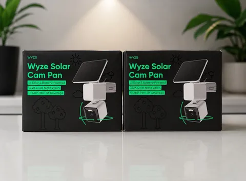Solar Pan Cam 2-Pack, Solar Outdoor Home Security Camera, with 2K HD Color Night