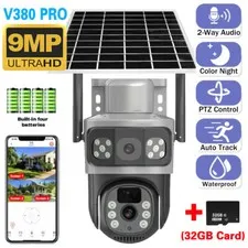Camaras De Seguridad Solar Exterior 4K Wifi Inalambrica CCTV Con Visión Nocturna