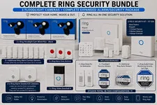 Ring Alarm 5-Piece Kit 1st Gen + Floodlight Cam Wired Plus 1080p Wi-Fi