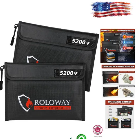Ultimate Heat Insulated Fireproof Bag - Durable Silicone, Emergency Ready 2-Pack