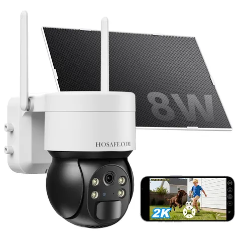 HOSAFE.COM Solar Security Cameras Wireless Outdoor, 2K Color Night Vision | Free
