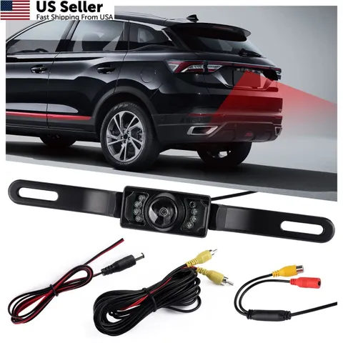 Backup Camera License Plate 8 LED Night Vision 170 Wide Angle Car Truck New USA